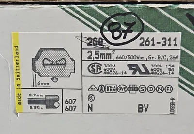 Wago 261-311 conductor Ground Terminal Block -Lot of 87 Loc3E-15