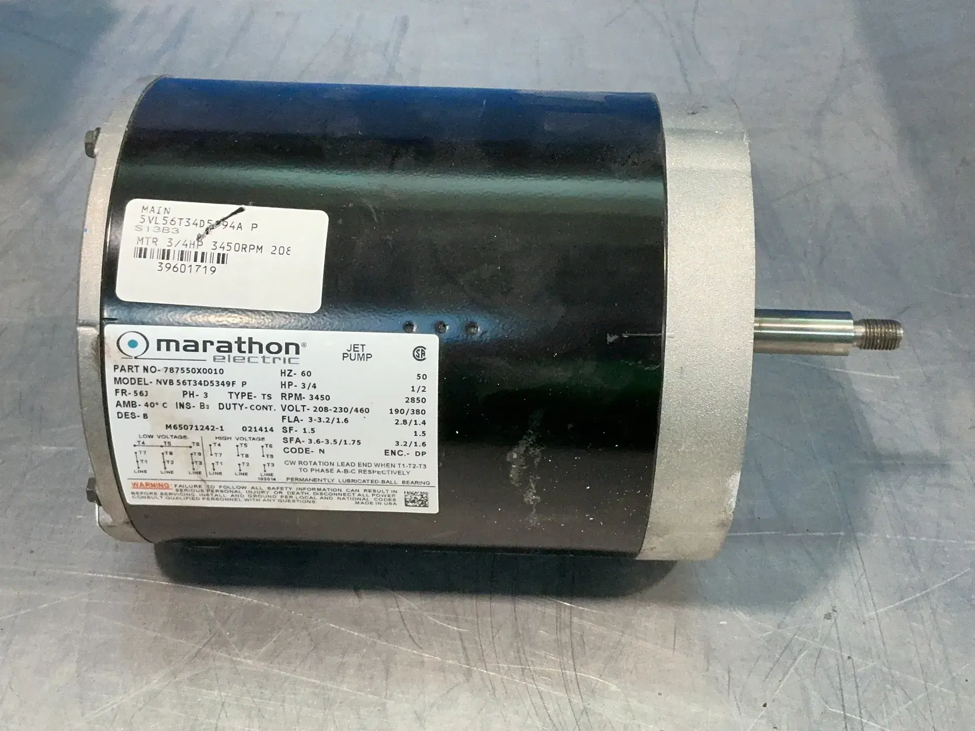 Used MARATHON ELECTRIC 787550X0010 / NVB 56T34D5349F P Pumps Ohio US | HGR 24 #1567374