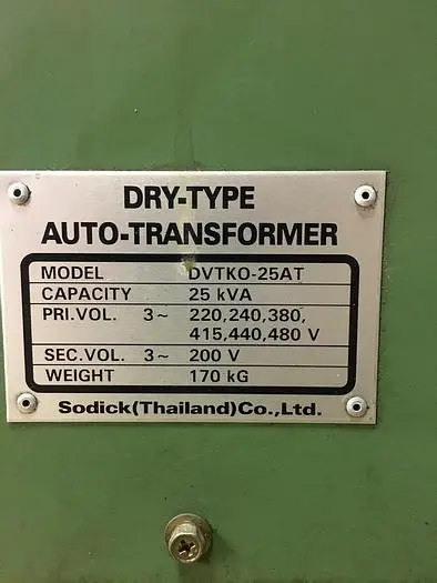 25 Kva Multi-tap Sodick Transformer,