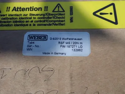Used WEBER RSFMS/20NM Transducers | HGR 24 #752975