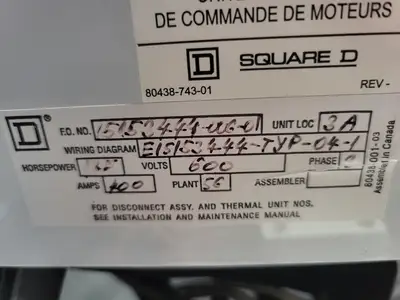USED SQUARE D MODEL 6