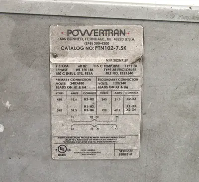 USED POWERTRAN PTN102-7.5K