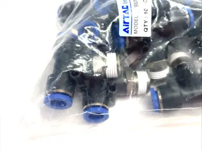 New | in-Stock AirTac Branch Tee Fitting, 3/8" Tube OD to 3/8" NPT PKG OF 10 Parts (Hydraulics and Pneumatics) Michigan US | Maverick Industrial Sales #1398483