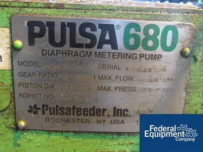 USED Pulsafeeder Pulsafeeder Diaphragm Pump, Model 680-S-E, S/S, 0.5 HP