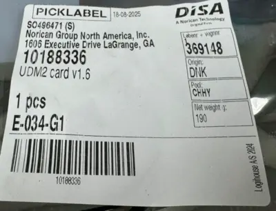 NEW DISA UDM2 CONTROL CARD 10188336 95255000