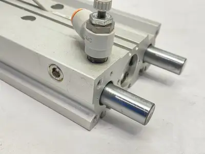 Used SMC Pneumatic Compact Guide Cylinder 20mm Bore 250mm Stroke Pneumatic Cylinders Michigan US | Maverick Industrial Sales #1507201