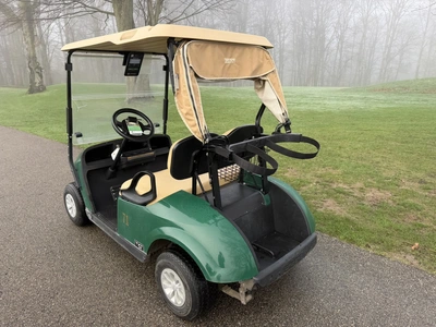 (1) 2019 E-Z-Go EFI golf cart with a Kawasaki gas engine, model 657061G01, includes canopy, fold-dow...