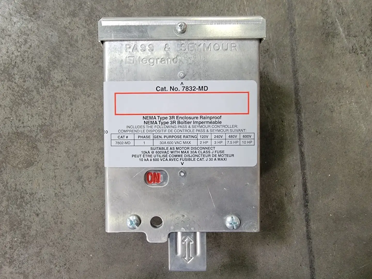 USED PASS & SEYMOUR 7832-MD