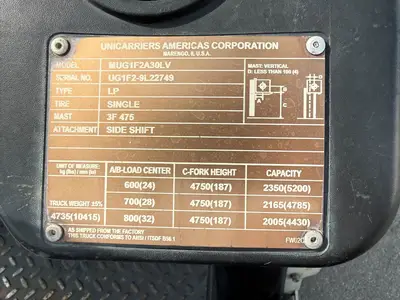 Used 2013 UNICARRIERS MUG1F2A30LV Liquid Propane Forklifts Utah US | Global Remarketing #1505883