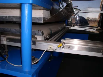 15 Ton WARD Up-Acting Pneumatic Lamination Press; 24" x 54" Bed; Heated Platens; Mfg. 2000