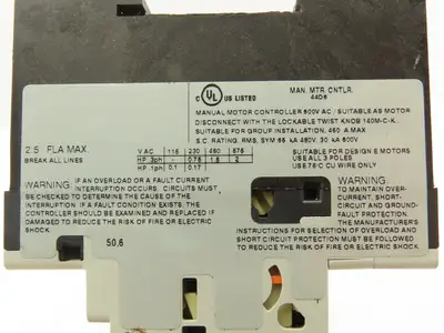Allen Bradley 140M-D8N-B25 Manual Motor Starter Circuit Breaker 2.5A Ser C