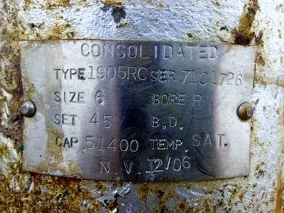 Consolidated Safety Relief Valve Size 6"