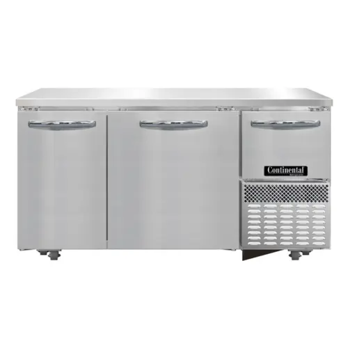 Continental FA60SN-U 60"W Undercounter Freezer W/ (3) Sections & (3) Doors, 115v
