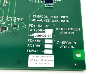 USED ENERCON TOUCH-SCREEN SS-TOUCH/TFT ASSEMBLY CONTROL BOARD 10-1557-00007