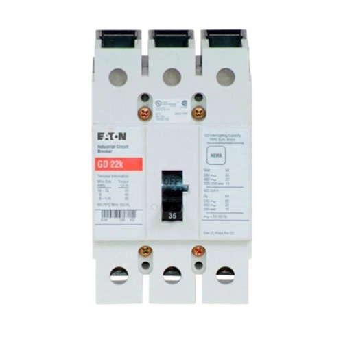 Eaton GD3035DA3 Circuit Breaker, G-Frame, 35A, 3-Pole, 480 Vac, 125/250 Vdc [New]