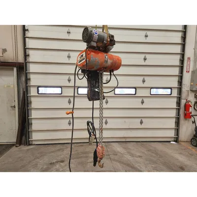 Used 2 Ton CM Series 635 Lodestar Electric Chain Hoist with Motor Driven Trolley