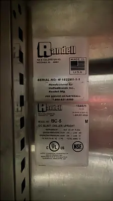 Used Randell Used 36" Randell BC-5 Stainless Upright Reach In Blast Chiller - 115V Blast Chillers Illinois US | Falcon Restaurant Supply #1373708