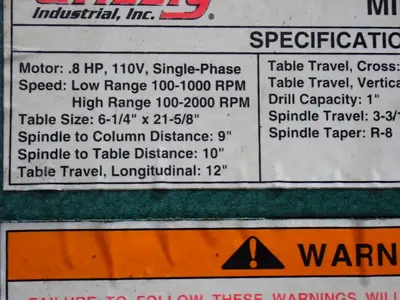 USED GRIZZLY INDUSTRIAL INC G0463