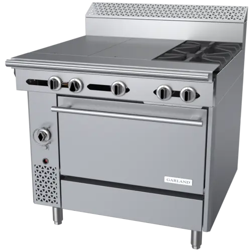 Garland C36-12C 36" 2 Burner Gas Range w/ (2) Hot Tops & Convection Oven, Natural Gas