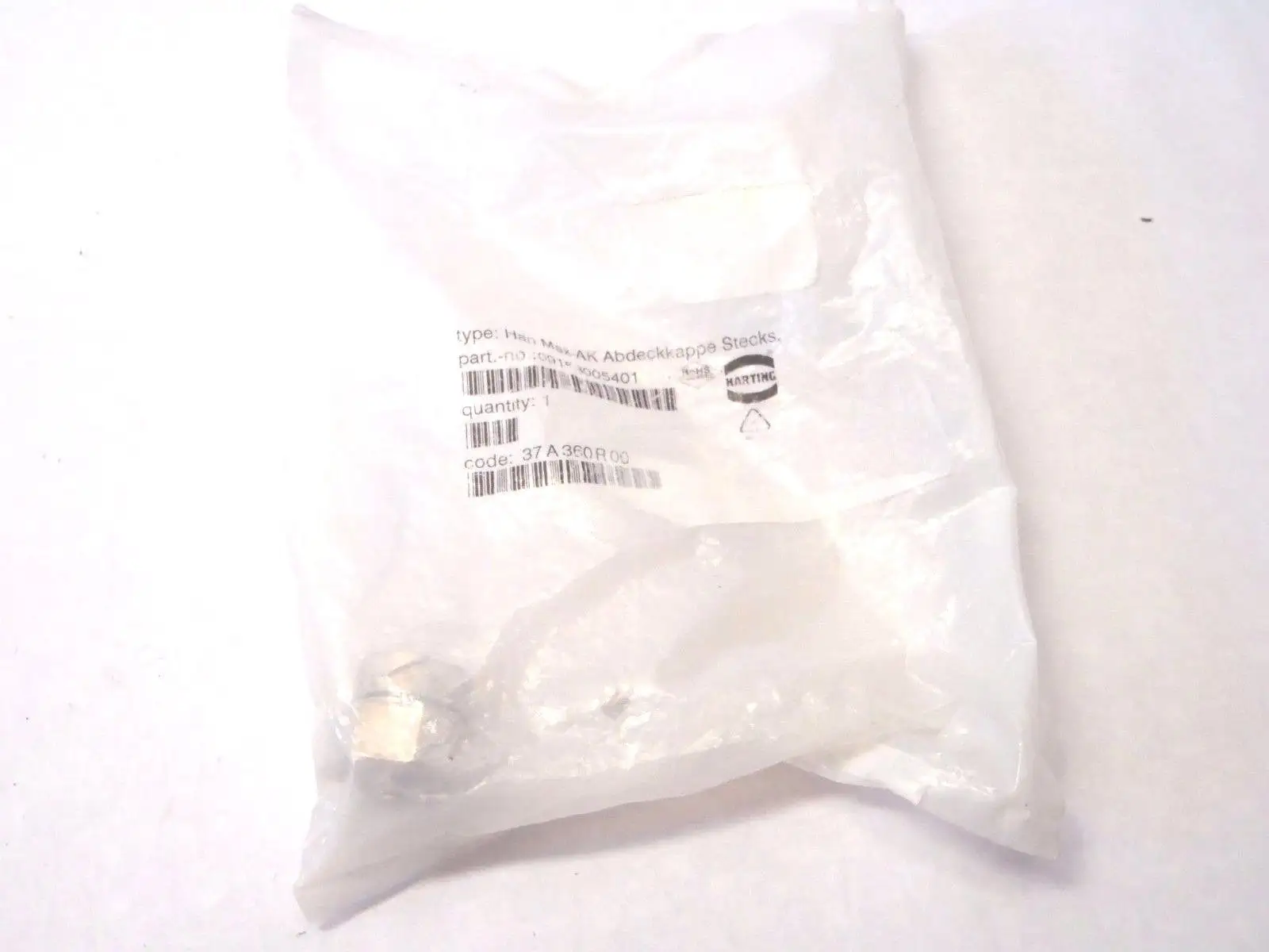 NEW HARTING HAN MAX-AK ABDECKKAPPE STECKS 37A360R00