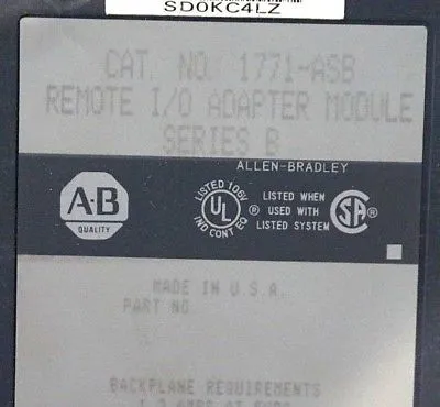 USED ALLEN BRADLEY 1771-ASB ADAPTER MODULE SER.B 1771ASB