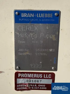 USED Bran+Luebbe Bran+Luebbe Metering Pump, Model N-P 31, S/S