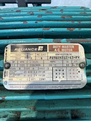 5,000 PSI HYDRAULIC PUMP UNIT W/ RELIANCE MOTOR. STOCK # 1003425.