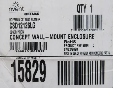 NEW NVENT CSD12126LG ENCLOSURE 12.00X12.00X6.00 15829