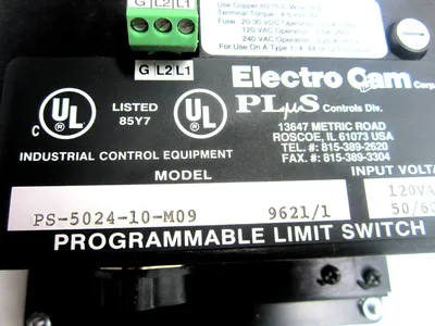 USED Electro Cam PS-5024-10-M09 Plus 5000 Ser. Programmable Limit Switch PS502410M09