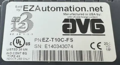 USED EZAUTOMATION EZ-T10C-FS TOUCH PANEL 24V EZT10CFS