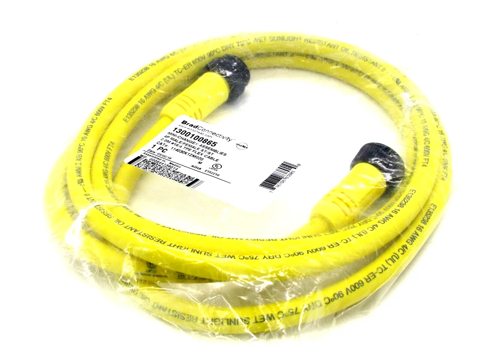 NEW MOLEX WOODHEAD 114030K12M020 FLEX CABLE 1300100865