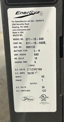 USED ENERSYS EF1-18-680