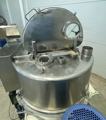 Kiskun Meridian BVG-C10-R gastight perforate basket centrifuge, 316Ti SS.