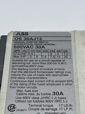 USED ABB ABB OS 30AJ12