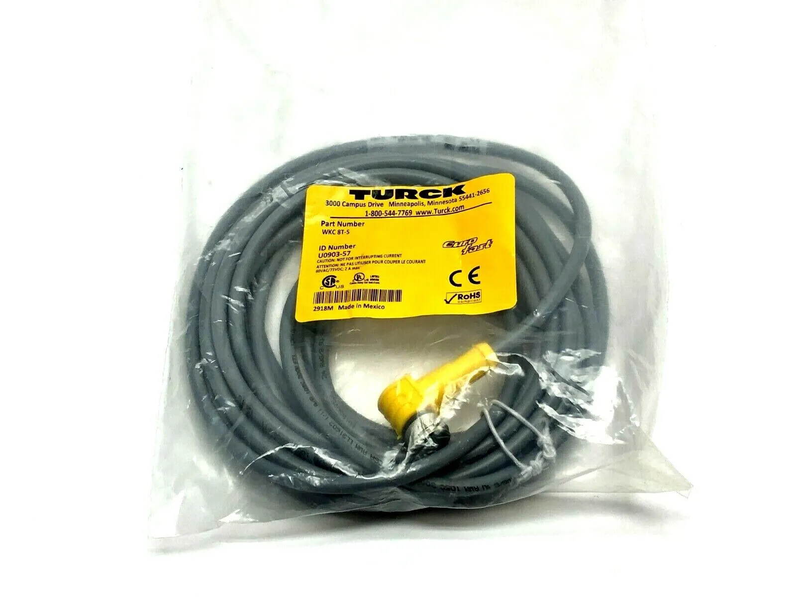 USED TURCK SINGLE-ENDED CORDSET
