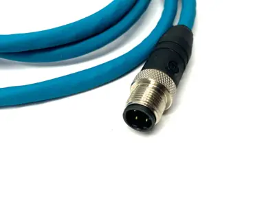 USED LUMBERG AUTOMATION SHIELDED DOUBLE ENDED CORDSET M12 MALE 4-PIN