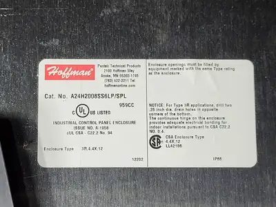 USED HOFFMAN A24H2008SS6LP/SPL