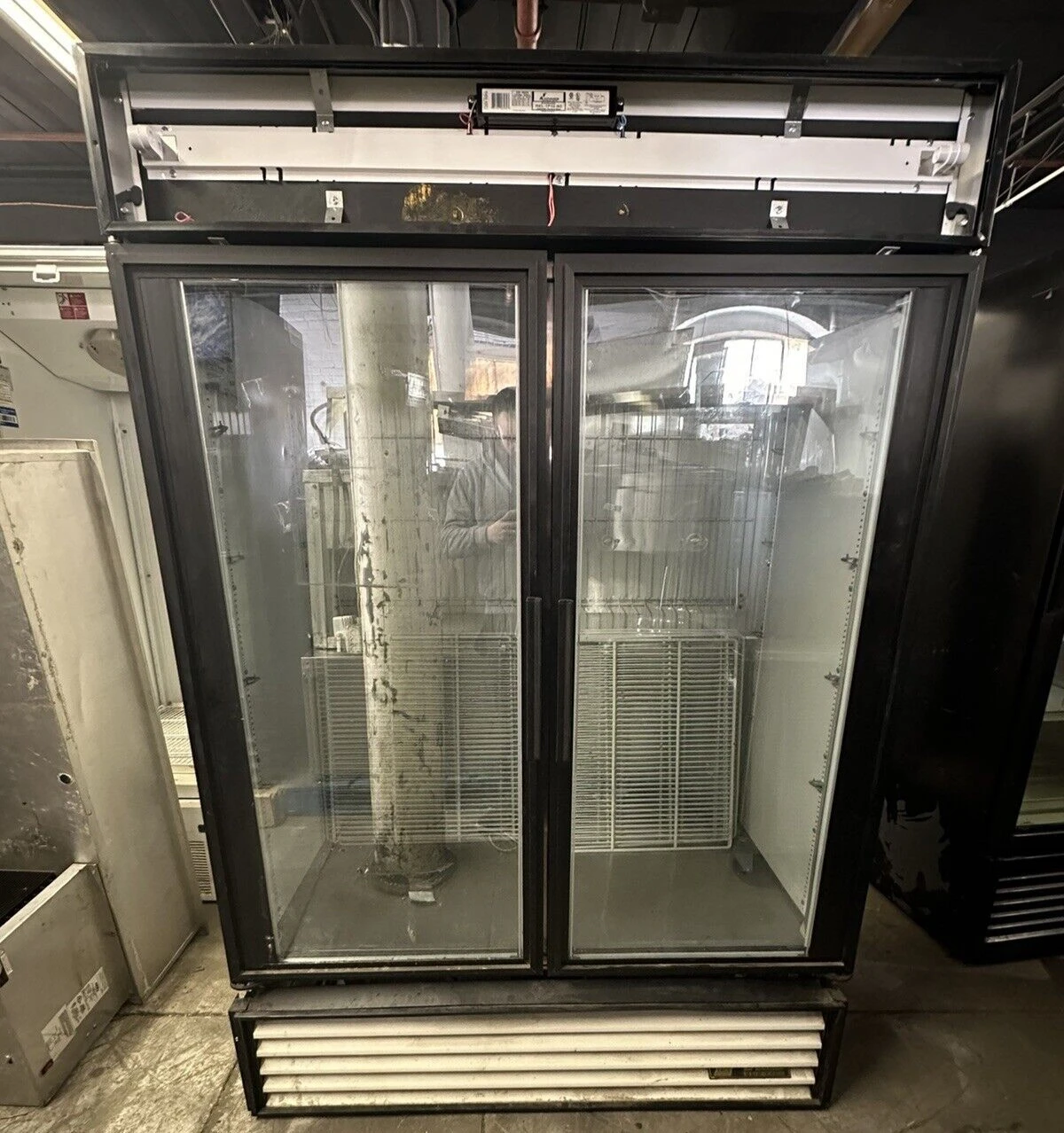 174-0189 True GDM-49F 2 Glass Door Self Contained Freezer