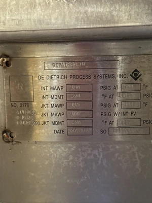 2005 DE DIETRICH FTJ 100 Reactors - Glass Lined | Perry Equipment (3)