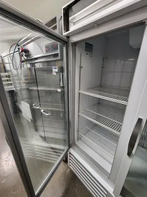 Used Beverage Air Used Beverage-air CFG74-5 Glass Swing Door Reach-In Merchandiser Freezer Display Freezers Illinois US | Falcon Restaurant Supply #1376660