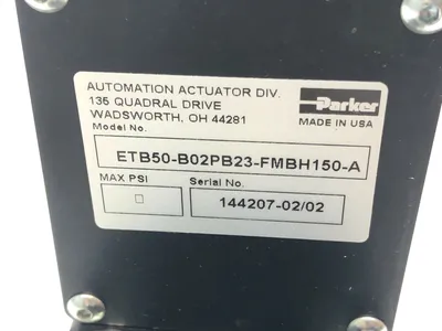 ETB50-B02PB23-FMBH150-A,SM233BR-TMSN | Parker ETB50-B02PB23-FMBH150-A Screw Driven Electric Cylinder w/ SM233BR-TMSN - New