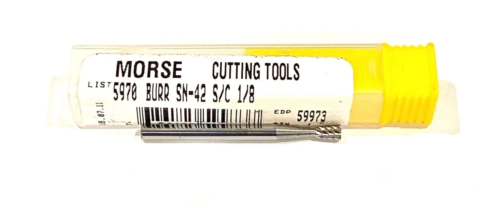 Morse SN-42 1/8" Carbide Burr Inverted Cone Single Cut 1/4" Shank USA Made