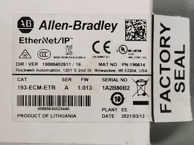 NEW ALLEN-BRADLEY 193-ECM-ETR