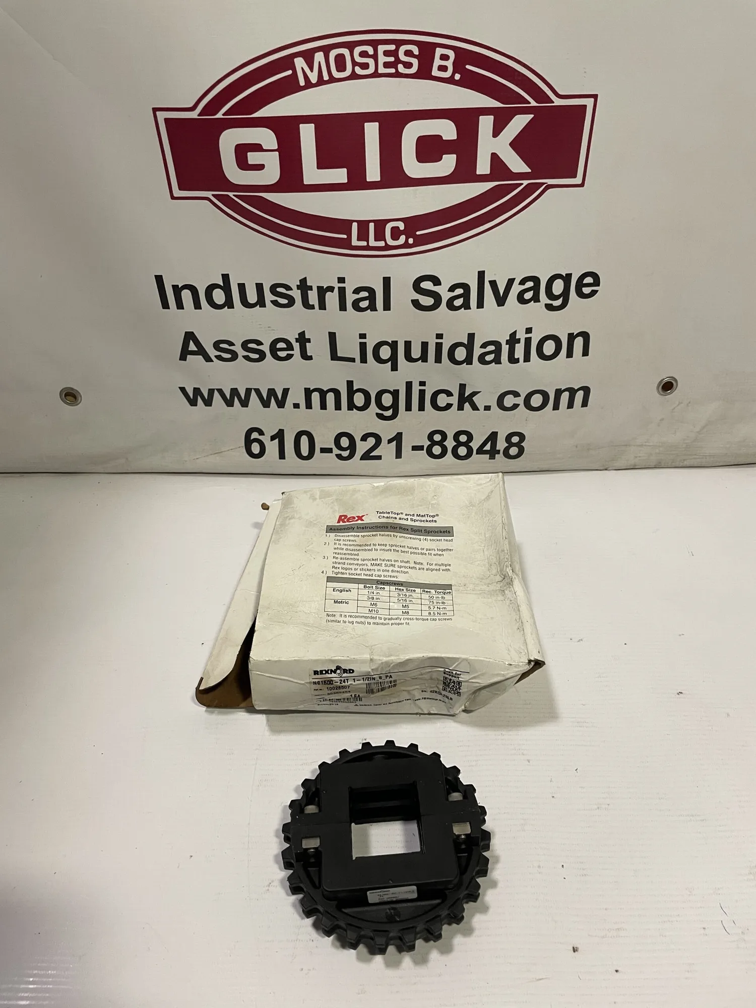 Rexnord NS1500-24T_1-1/2IN_S_PA Split Polyamide Sprocket 24 Teeth 10028507 -NIB