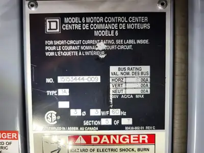 USED SQUARE D MODEL 6