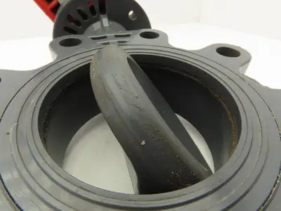 Spears 4" CPVC Butterfly Valve PVC Disc 8-Bolt w/Handle 150psi