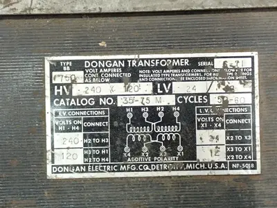 USED DONGAN TRANSFORMER 3575M