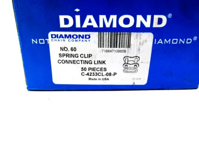 NEW 50 COUNT DIAMOND C-4233CL-08-P SPRING CLIP CONNECTING LINK C4233CL08P