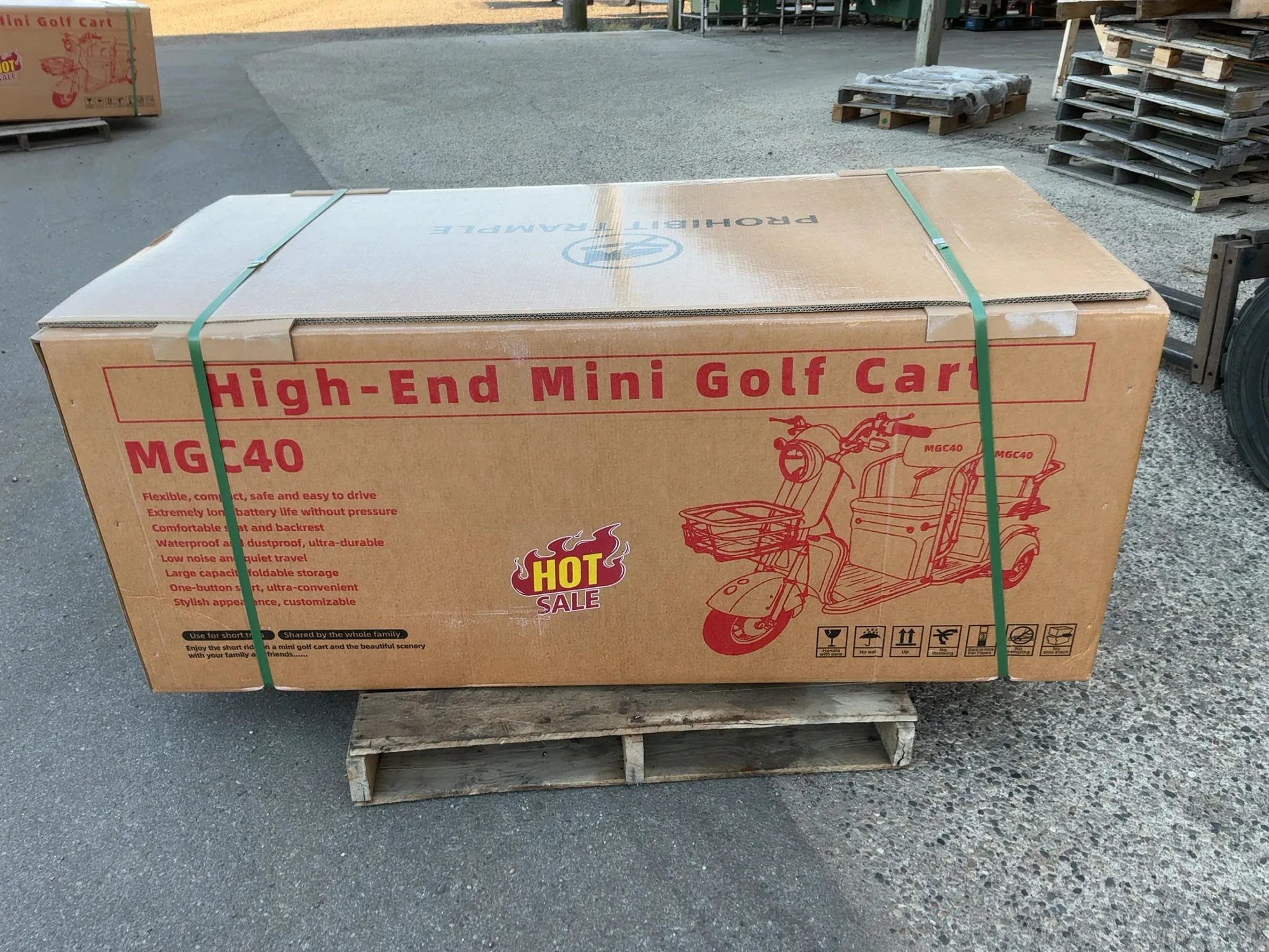 New SDLANCH MGC40 3-Wheel Mini Electric Golf Cart / Scooter, 60 Volt, 600 Watt Motor, Three Speed, 2...