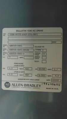 3 HP Allen Bradley 1336-B003E-EADP-EPA-PRP2 Enclosed Variable Frequency Drive New